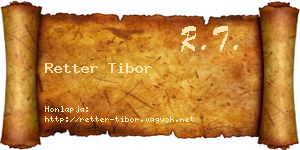 Retter Tibor névjegykártya